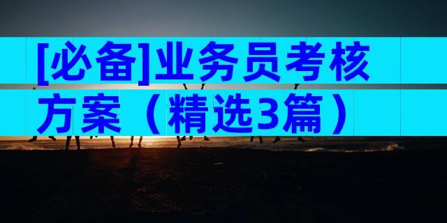 [必备]业务员考核方案（精选3篇）